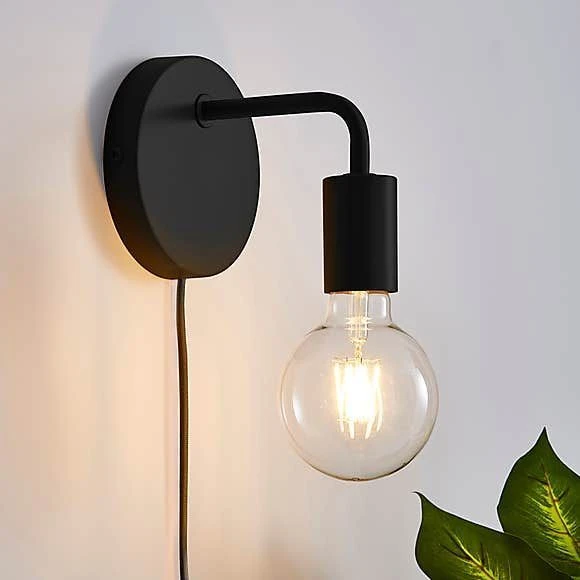 Rsylight Metal Rustik Kablolu Anahtarlı Duvar Siyah Dekoratif Aplik ürün görseli 1