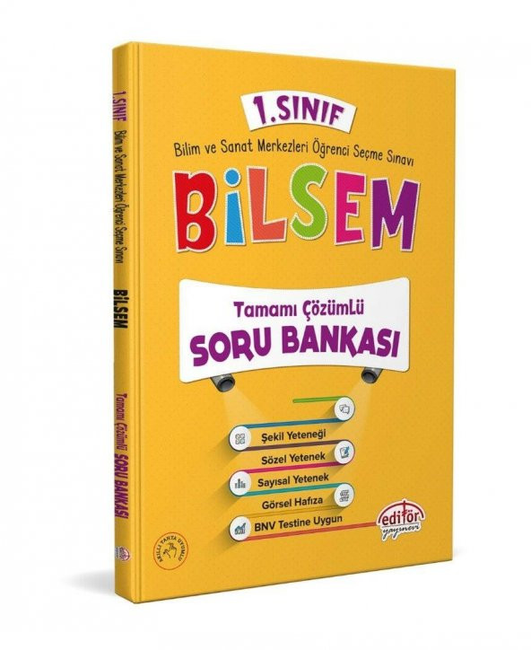 1. Sınıf Bilsem Tamamı Çözümlü Soru Bankası Editör Yayınları ürün görseli 1