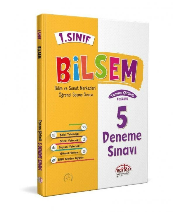 1. Sınıf Bilsem Hazırlık 5 Deneme Editör Yayınları ürün görseli 1