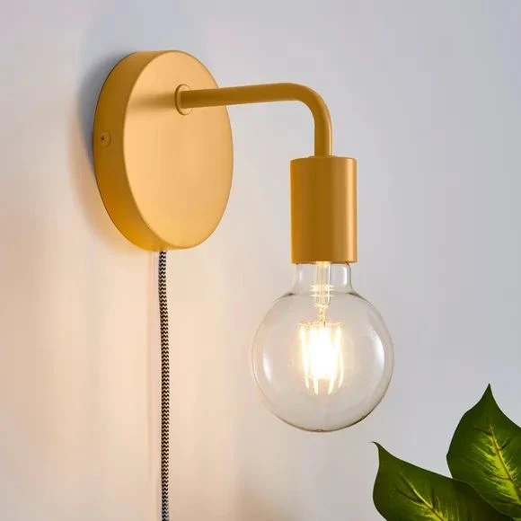 Rsylight Retro Metal Sarı Rustik Kabllolu Anahtarlı Dekoratif Duvar Aplik ürün görseli 1