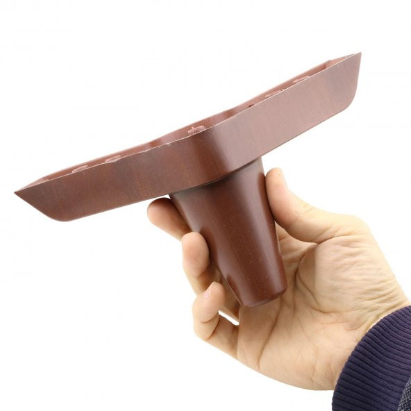 Lüks Mobilya Kanepe Sehpa Puf Koltuk Ayağı 11 cm Kahverengi Ahşap Desenli Baza Ayak ürün görseli 1