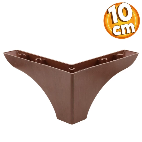 Rose Lüks Mobilya Kanepe Sehpa Puf Koltuk Ayağı 10 Cm Kahverengi Ahşap Desenli Baza Ayakları ürün görseli 1