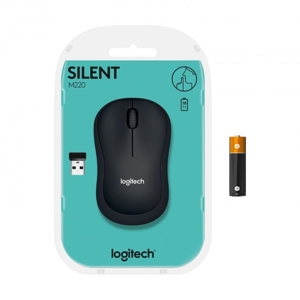 Logitech M220 Silent (Sessiz) Kablosuz Mouse - Siyah - Resim 5