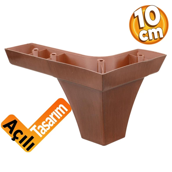 Dolap Venüs Lüks Mobilya Kanepe Sehpa Puf Köşe Koltuk Ayağı 10 Cm Kahverengi Ahşap Desenli Açılı ürün görseli 1