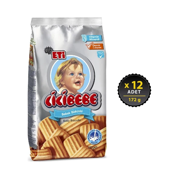 Eti Cicibebe Bebek Bisküvisi 172 g x 12 Adet ürün görseli 1