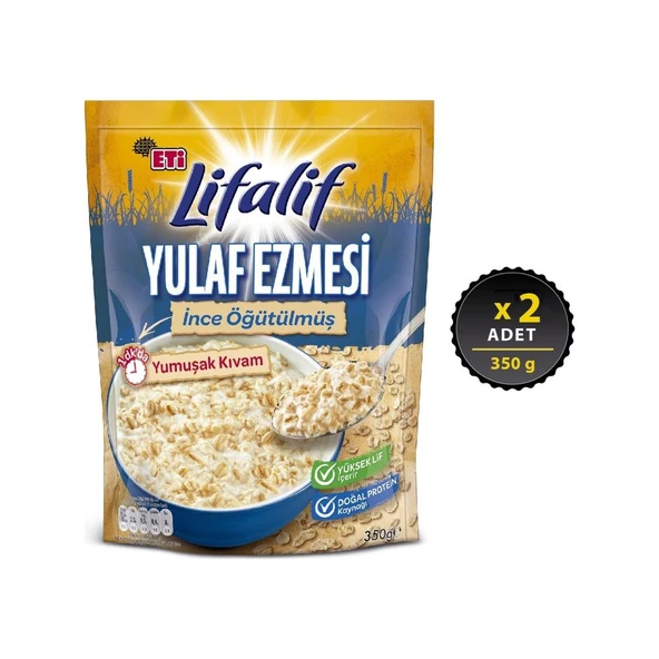 Eti Lifalif İnce Öğütülmüş Yulaf Ezmesi 350 g x 2 Adet ürün görseli 1