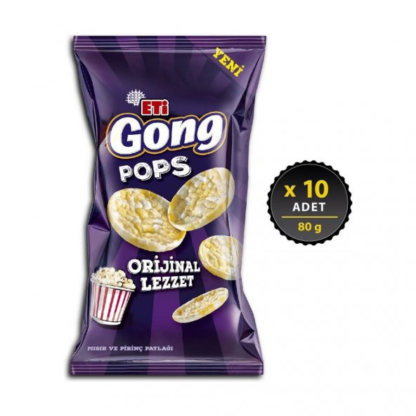 Eti Gong Pops Sade 80 g x 10 Adet ürün görseli 1