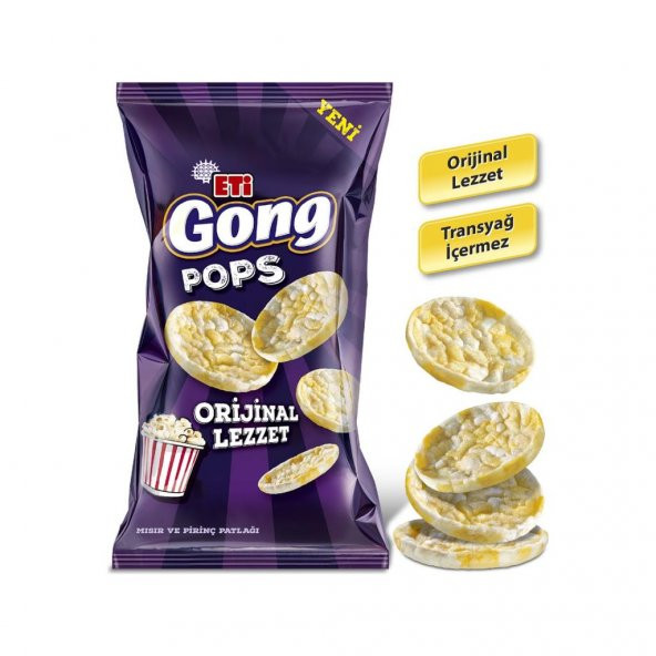 Eti Gong Pops Sade 80 g x 10 Adet - Resim 3