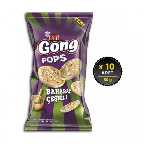 Eti Gong Pops Baharatlı 80 g x 10 Adet ürün görseli 1