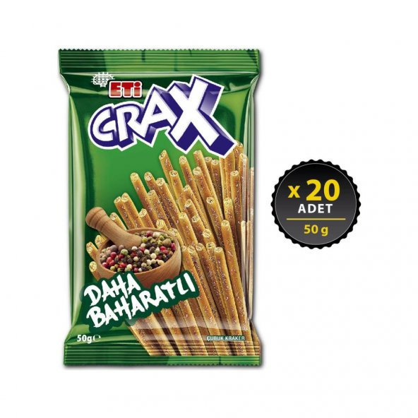 Eti Crax Baharatlı Çubuk Kraker 50 g x 20 Adet ürün görseli 1