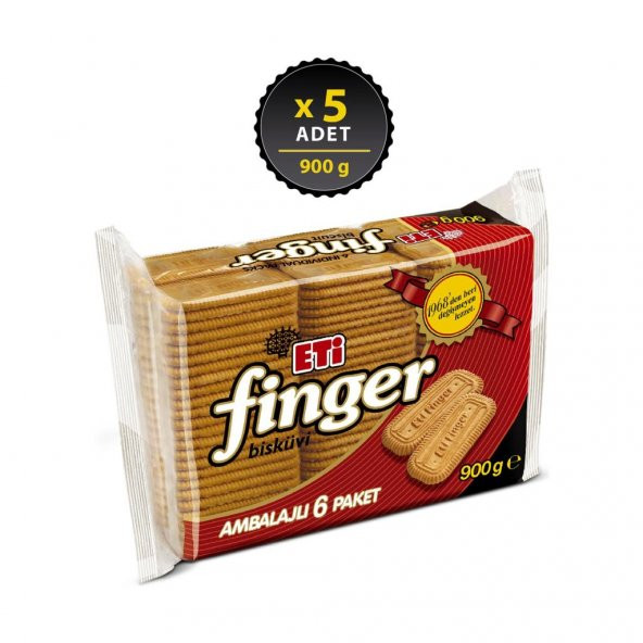 Eti Finger Bisküvi 6lı 900 g x 5 Adet ürün görseli 1
