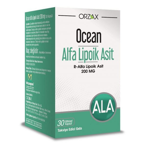 Ocean Alfa Lipoik Asit 200 Mg 30 Kapsül ürün görseli 1