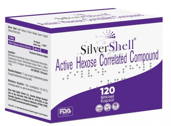 Silver Shell Aktif Heksoz Korele Bileşik 500 mg 120 Kapsul ürün görseli 1