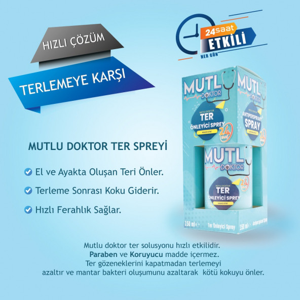 Mutlu Doktor Ter Önleyici Sprey 150ml - Resim 2