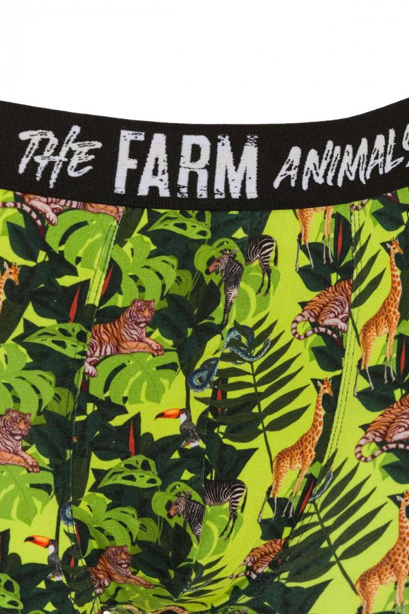 Farm Animals Tropical Desenli Boxer - Resim 3