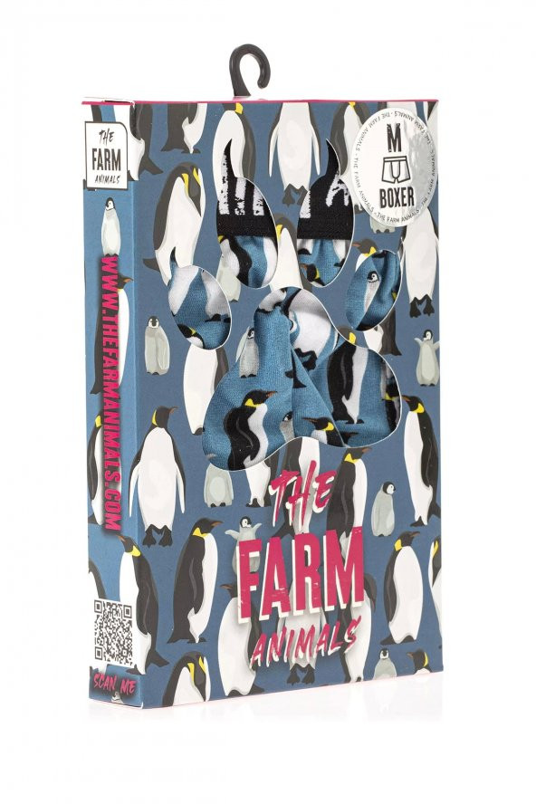 Farm Animals Penguins Desenli Boxer - Resim 5