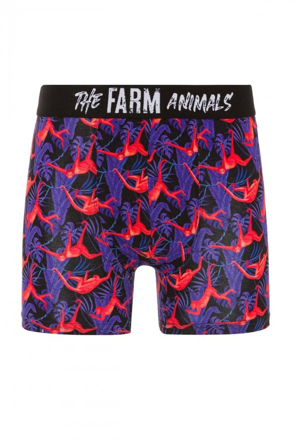 Farm Animals Red Monkey Desenli Boxer ürün görseli 1