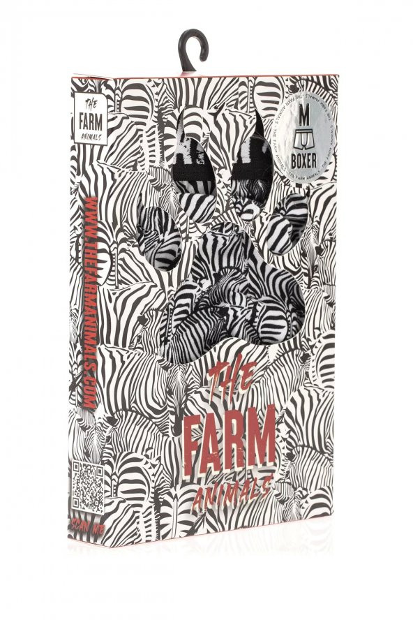 Farm Animals Zebra Desenli Boxer - Resim 5