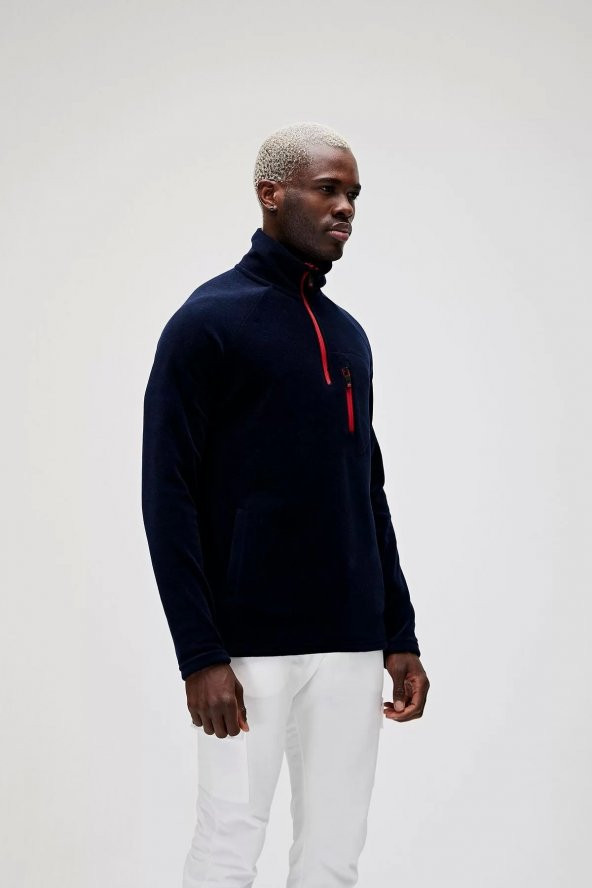Erkek Lacivert Polar Husky Half Zıp Navy - Resim 2