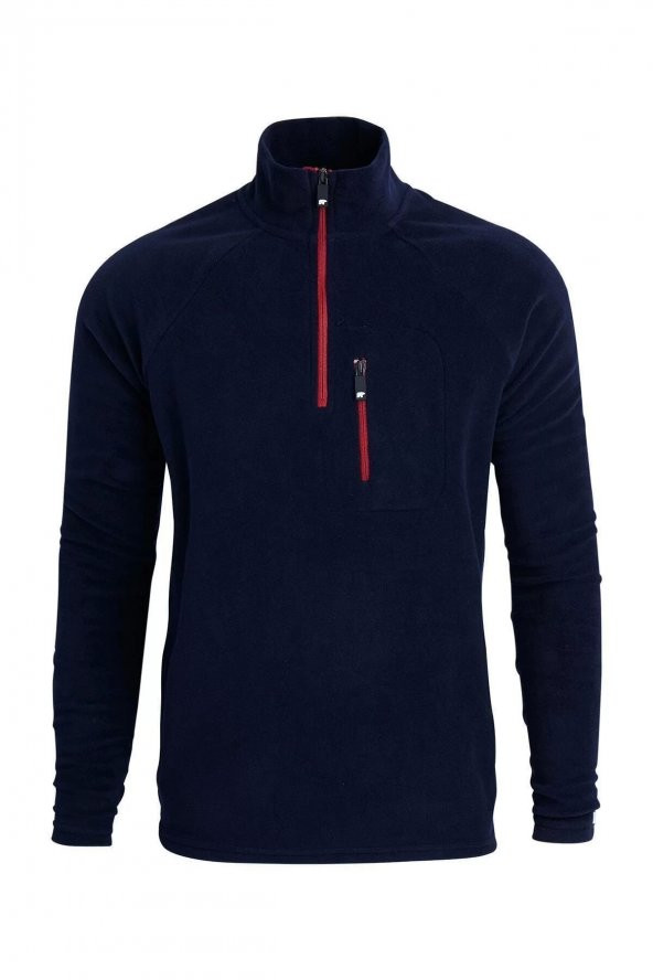 Erkek Lacivert Polar Husky Half Zıp Navy - Resim 5