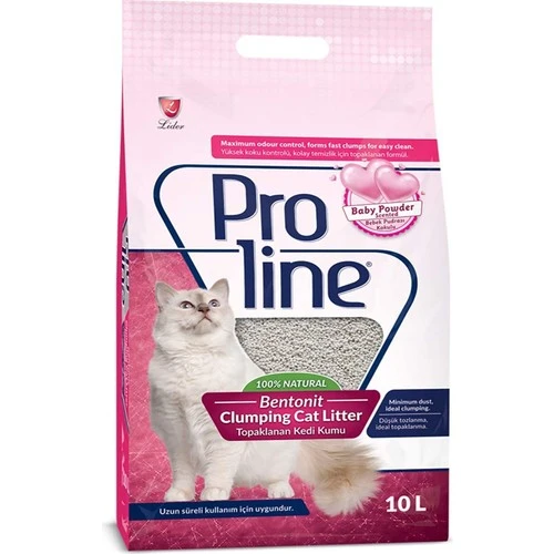 Proline Bebek Pudra Kokulu Bentonit Kedi Kumu KALIN 10 Lt ürün görseli 1
