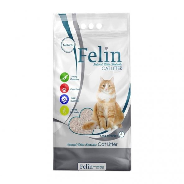 Felin Natürel Kokusuz Aktiv Karbonlu Bentonit Kedi Kumu 10 lt ürün görseli 1