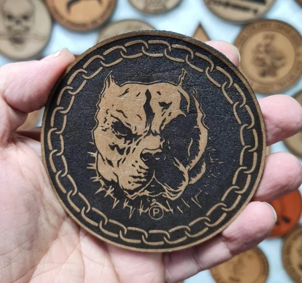 PİTBULL - Deri PEÇ - Arma - Askeri Patch pitbul peç - Resim 2