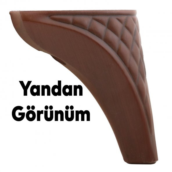Lüks Mobilya Kanepe Sehpa Puf Koltuk Ayağı 15 cm Kahverengi Ahşap Desenli Baza Ayak ürün görseli 1