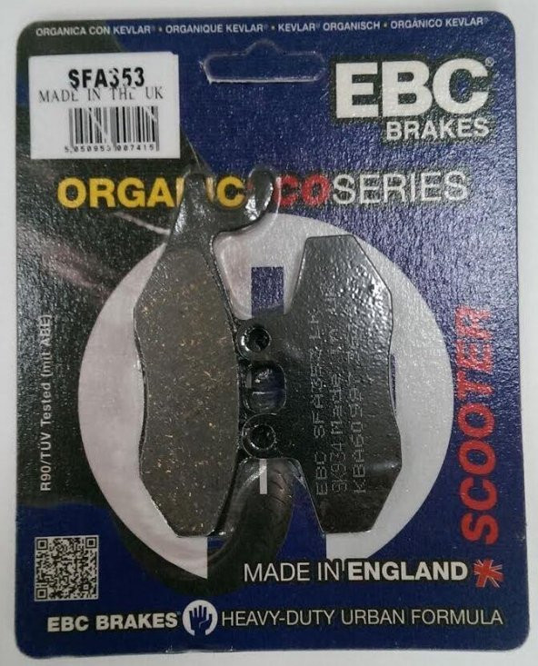 Ebc Sfa353 2011-2015 Aprilia SR Max 300 İ.E Arka Fren Balatası Organik Balata ürün görseli 1