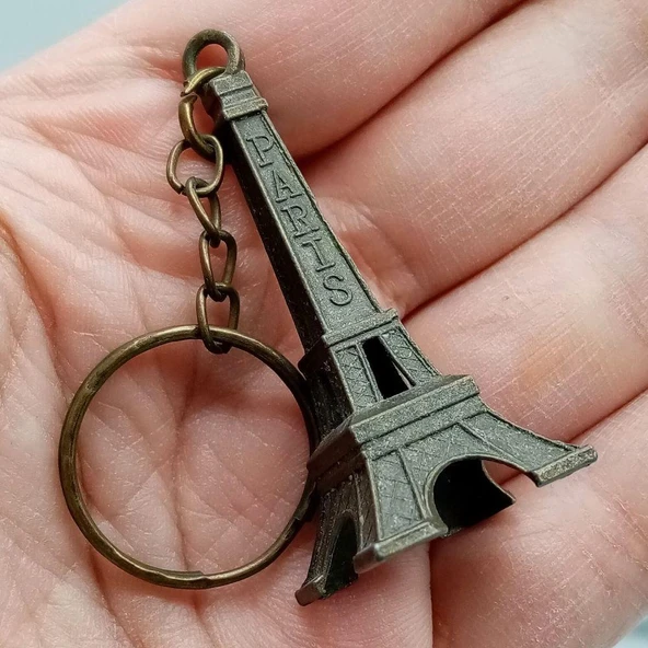 Paris Eyfel Kulesi 3D Metal Anahtarlık Gold Mat ürün görseli 1