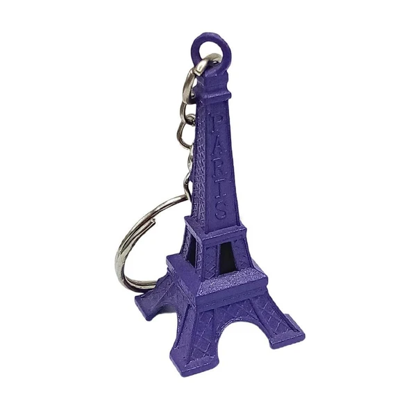 Paris Eyfel Kulesi 3D Metal Anahtarlık Mor ürün görseli 1