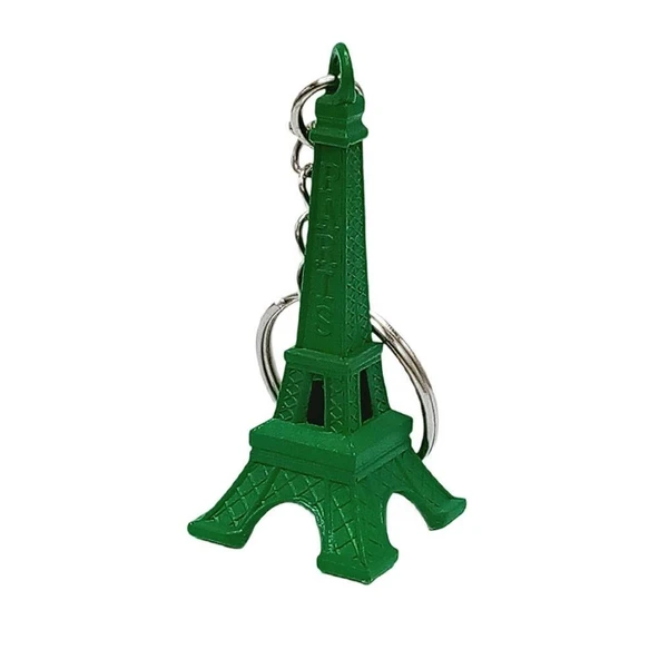 Paris Eyfel Kulesi 3D Metal Anahtarlık Yeşil ürün görseli 1