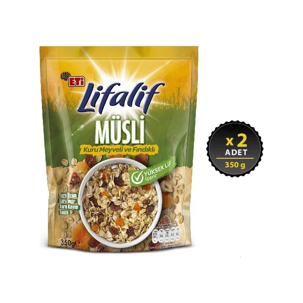 Eti Lifalif Kuru Meyveli Fındıklı Müsli 350 g x 2 Adet ürün görseli 1