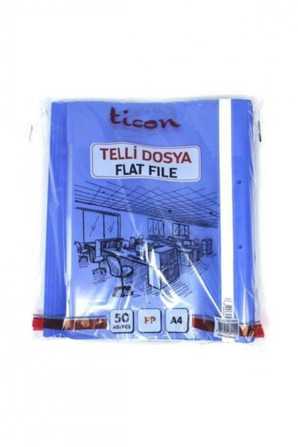 Ticon Plastik Telli Dosya 50li  MAVİ ürün görseli 1