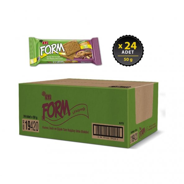 Eti Form Hurma, İncir ve Çiyalı Bisküvi 50 g x 24 Adet ürün görseli 1