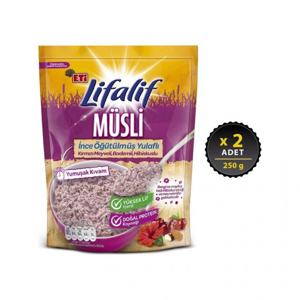 Eti Lifalif İnce Öğütülmüş Müsli Hibiskuslu 250 g x 2 Adet ürün görseli 1