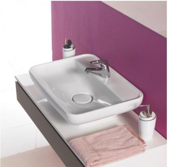 Turkuaz Cerastyle Lal Serisi Tezgah Üstü Çanak Lavabo 60*42 cm ürün görseli 1