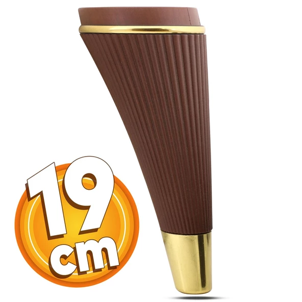 Iron Lüks Mobilya Kanepe Tv Ünitesi Konsol Koltuk Ayağı 19 Cm Ahşap Desenli Gold Ayakları ürün görseli 1