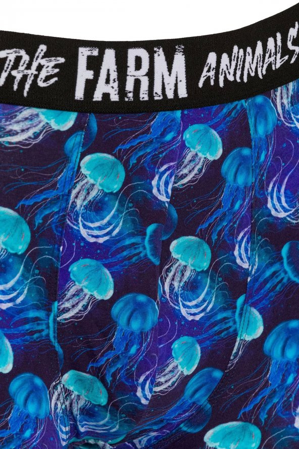 Farm Animals Jellyfish Desenli Boxer - Resim 3