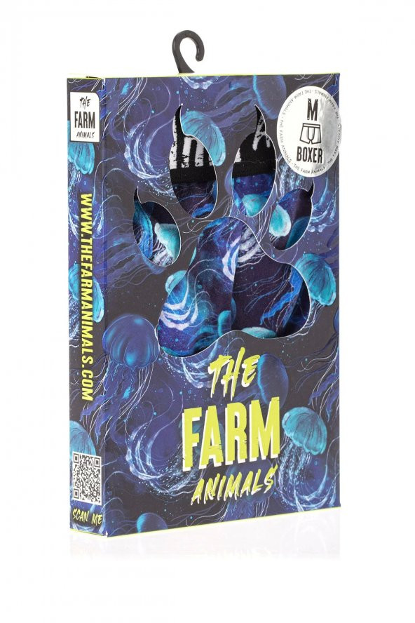 Farm Animals Jellyfish Desenli Boxer - Resim 5