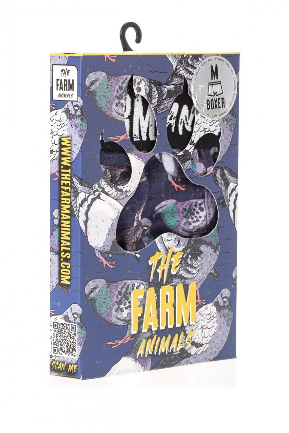 Farm Animals Pigeon Desenli Boxer - Resim 5