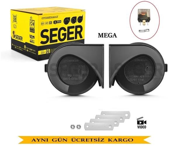 Röleli Seger Güçlendirilmiş Mega Dadat Korna Seti 65H ürün görseli 1