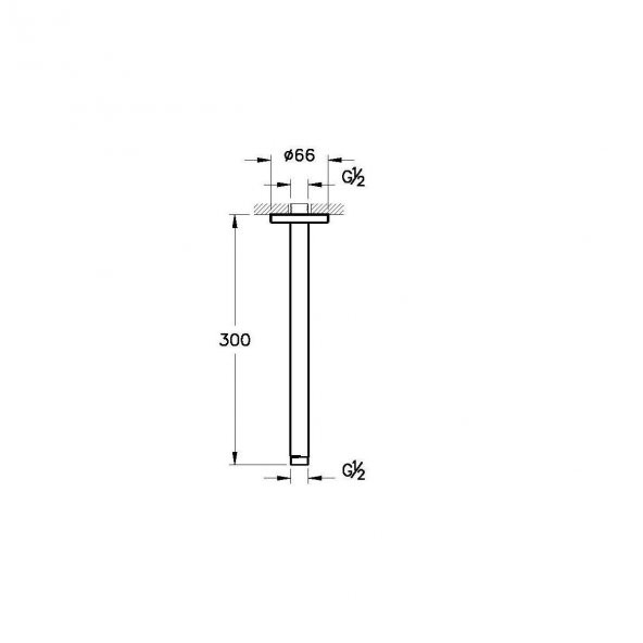 VitrA Origin Tavandan Uzun Duş Dirseği Krom A45650 - Resim 2