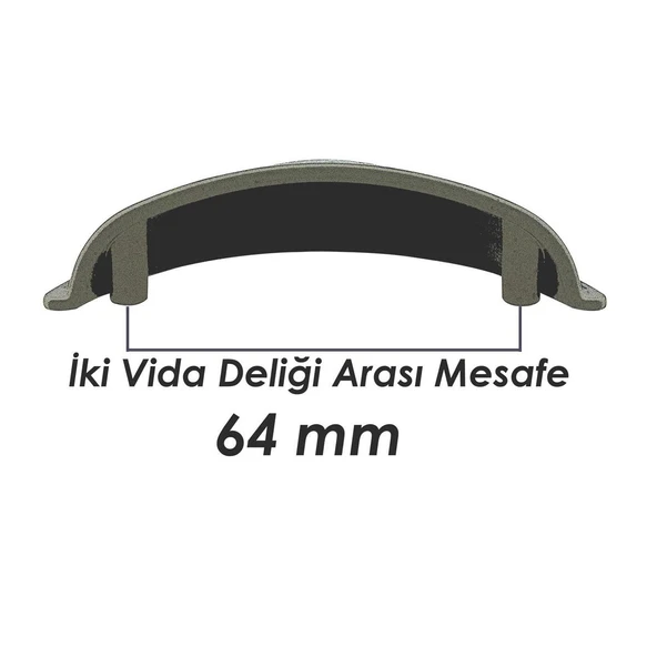 Tas Çanak Mobilya Dolap Kulp Desenli 64 mm Krom - Resim 4