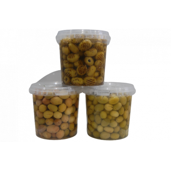 Sadıcım Çizik 650 Gr + Kırma 650 Gr + Izgara 600 Gr Yeşil Zeytin Pet Kavanoz ürün görseli 1