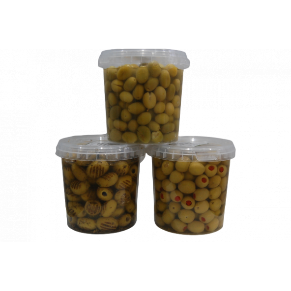 Sadıcım Kırma 650 Gr + Izgara 600 Gr + Biberli 650 Gr Yeşil Zeytin Pet Kavanoz ürün görseli 1