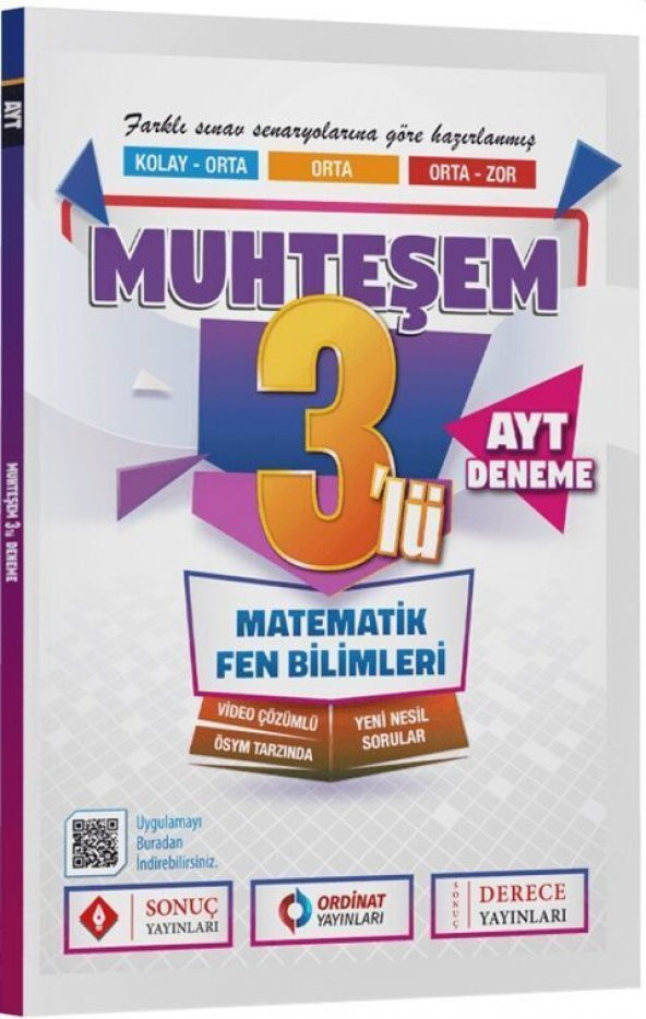 Sonuç Yayınları AYT Matematik Fen Bilimleri Muhteşem 3 Deneme ürün görseli 1