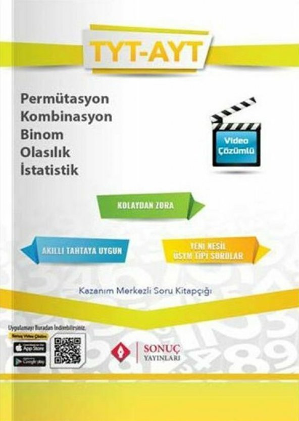 Sonuç Yayınları TYT AYT Permütasyon Kombinasyon Binom Olasılık İstatistik Kazanım Merkezli Soru Kitapçığı ürün görseli 1