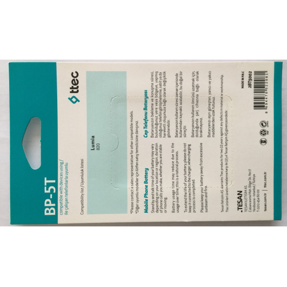 NOKİA Lumia 820 Batarya,ttec - Resim 2