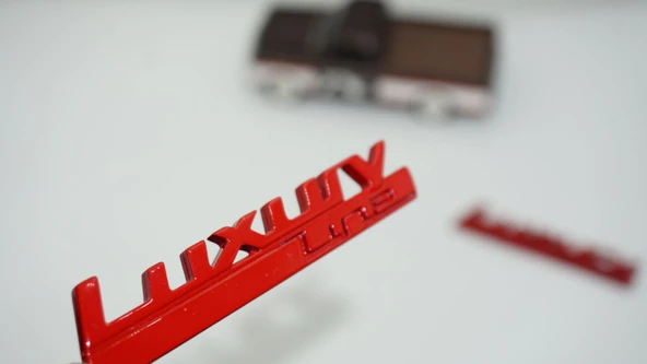 DK Tuning Bmw LuxuryLine Logo Yan Çamurluk Kırmızı Logo Amblem Arma Seti ürün görseli 1